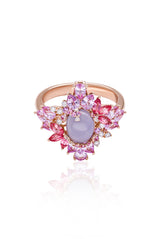 Enchanted Purple and Pink Jade Ring